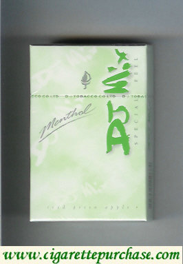 DJ Mix Special Feel Menthol Iced Green Apple Menthol Lights green cigarettes hard box